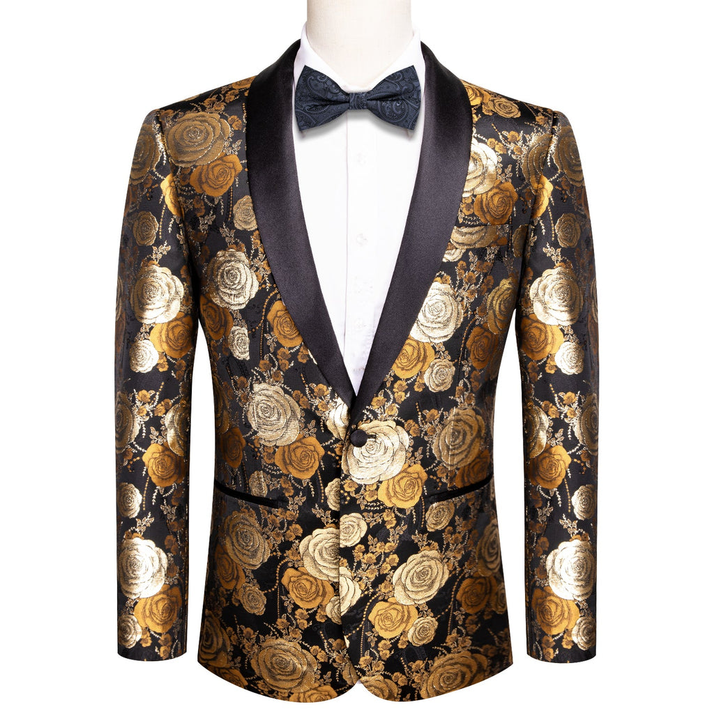 GentCrest Black Floral Suit - Image 1
