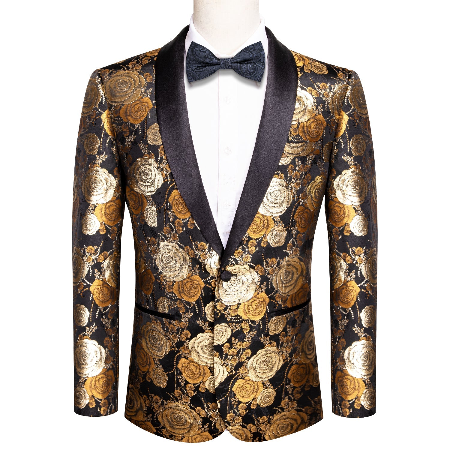 GentCrest Black Floral Suit - Image 1
