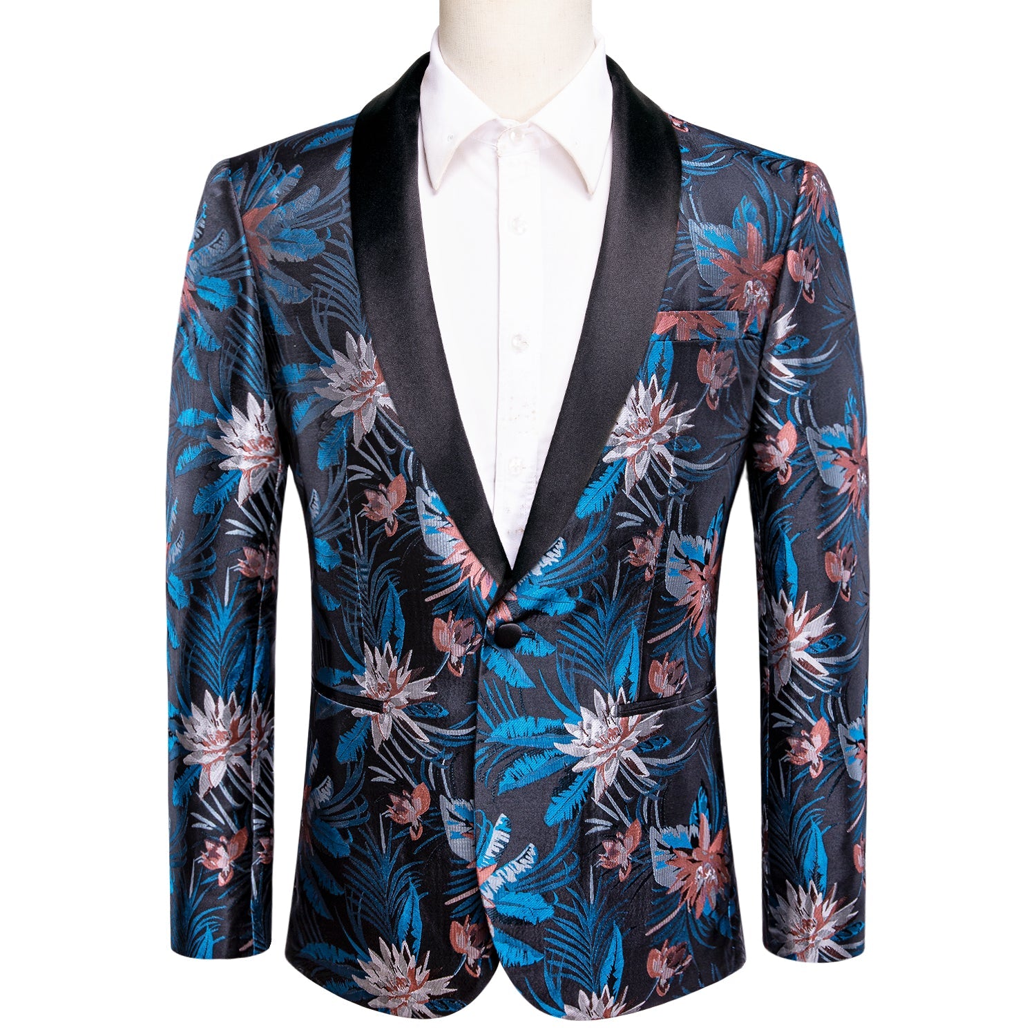 GentCrest Black Floral Suit - Image 1