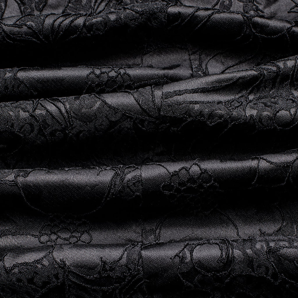 Black Embroidered Floral Tuxedo Jacket - GentCrest - View 6