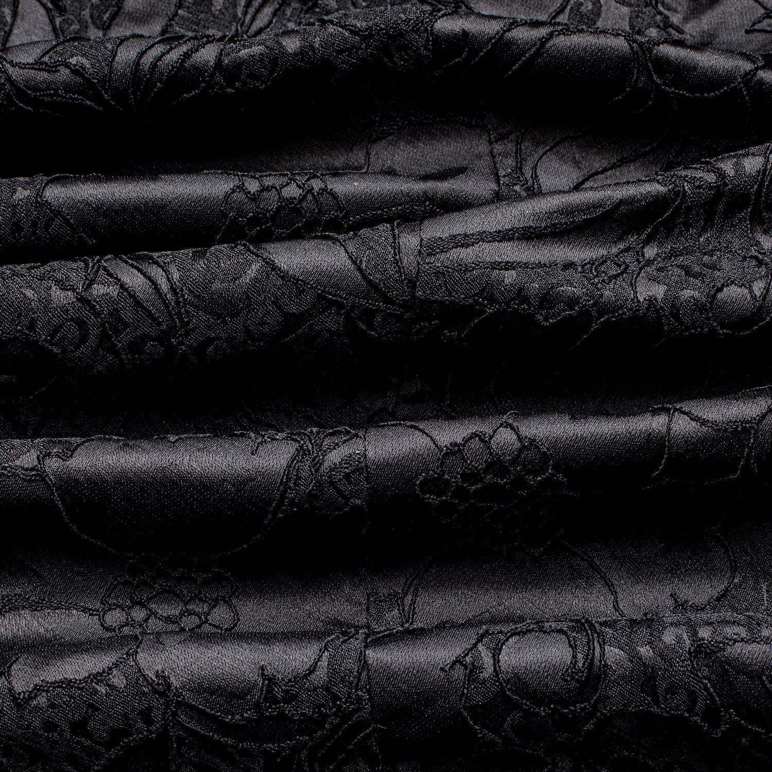Black Embroidered Floral Tuxedo Jacket - GentCrest - View 6