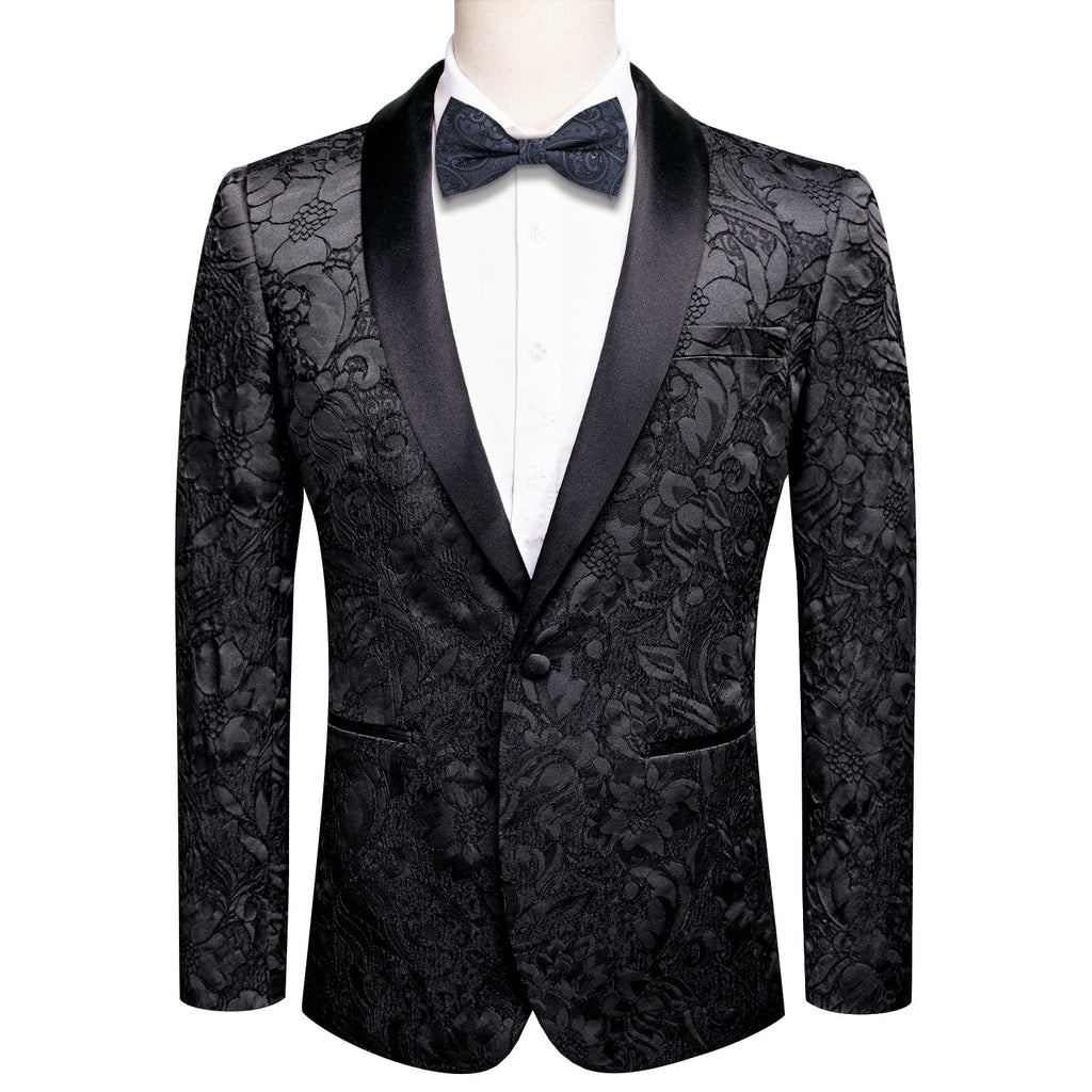 GentCrest Black Floral Suit - Image 1