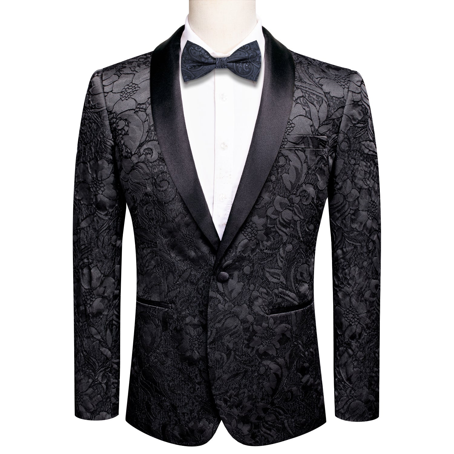 GentCrest Black Floral Suit - Image 1
