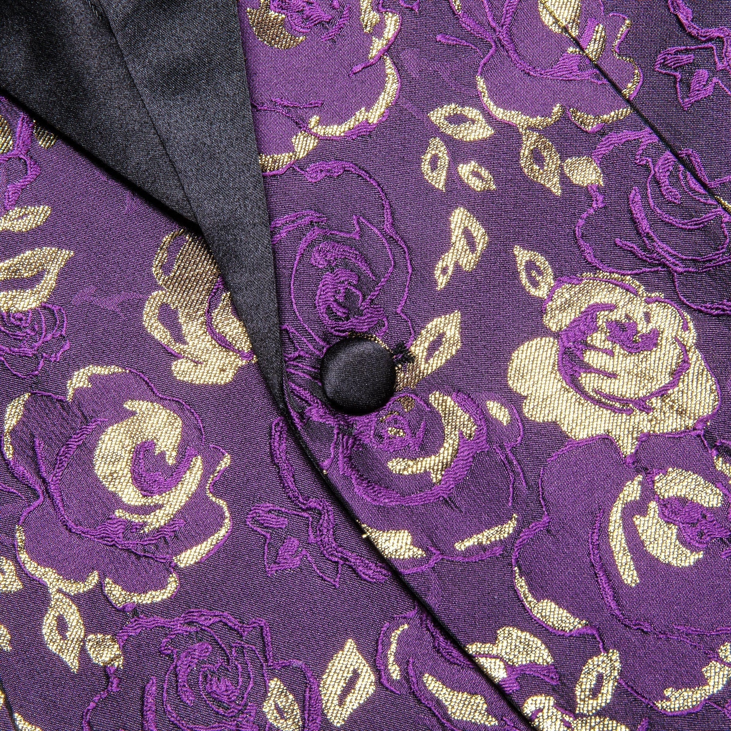 Purple Embroidered Floral Tuxedo Jacket - GentCrest - View 2