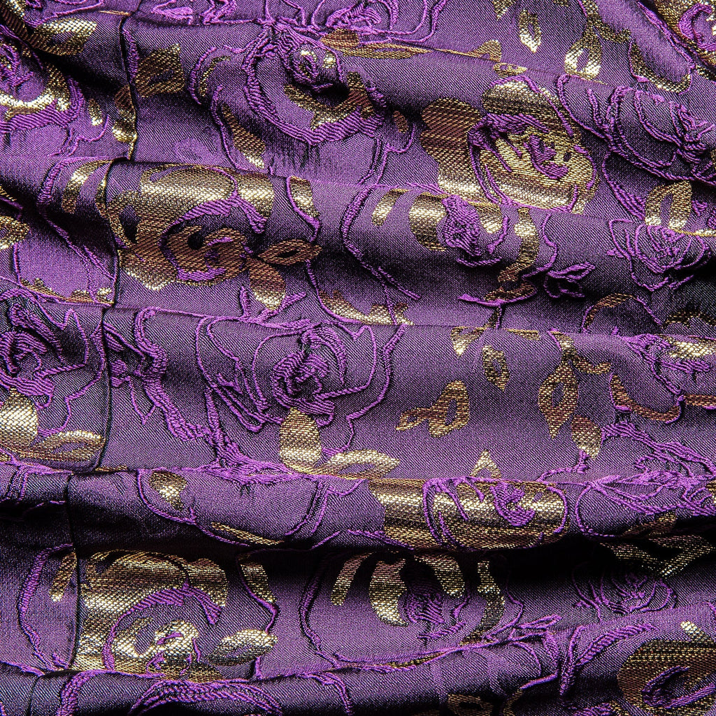 Purple Embroidered Floral Tuxedo Jacket - GentCrest - View 7