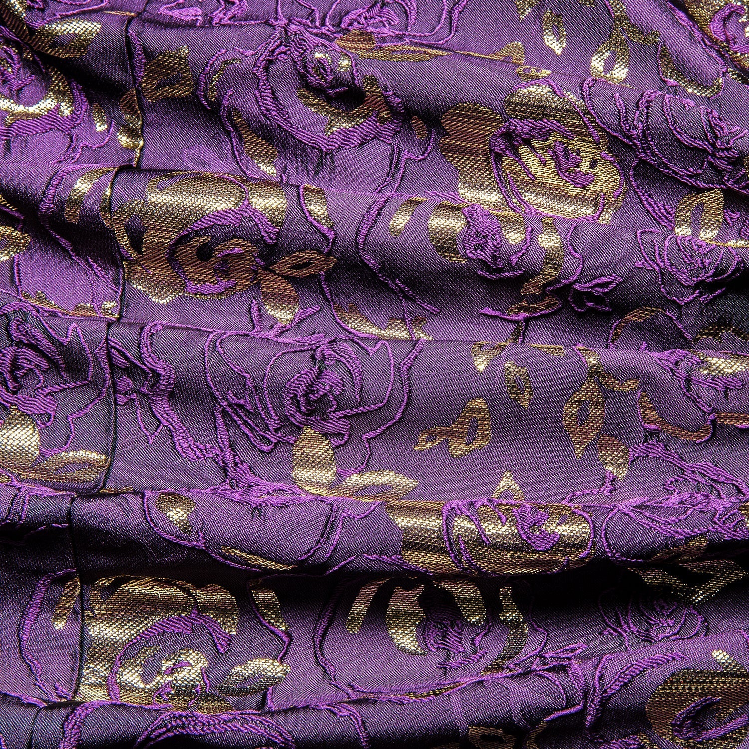 Purple Embroidered Floral Tuxedo Jacket - GentCrest - View 7