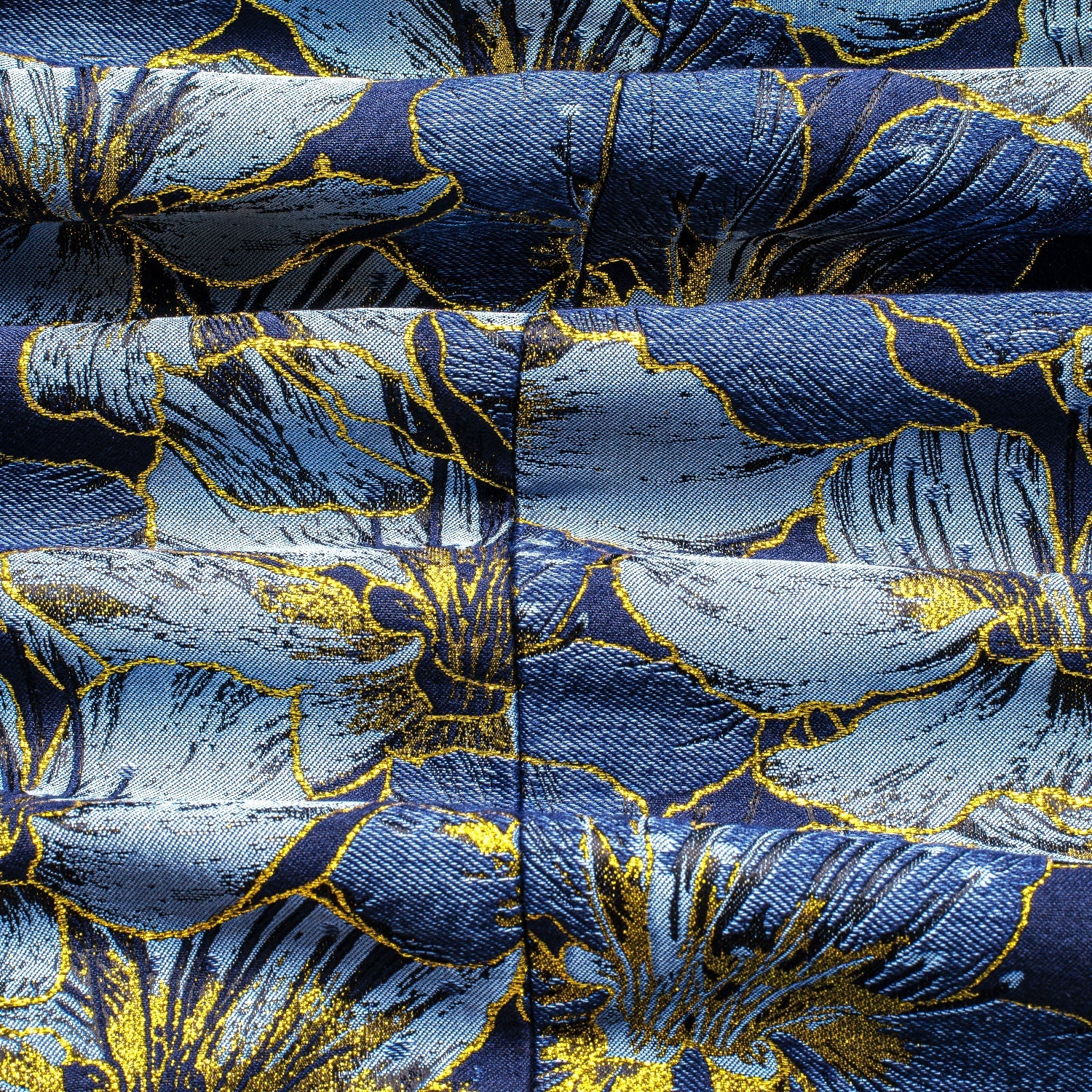 Blue and Yellow Embroidered Floral Tuxedo Jacket - GentCrest - View 7