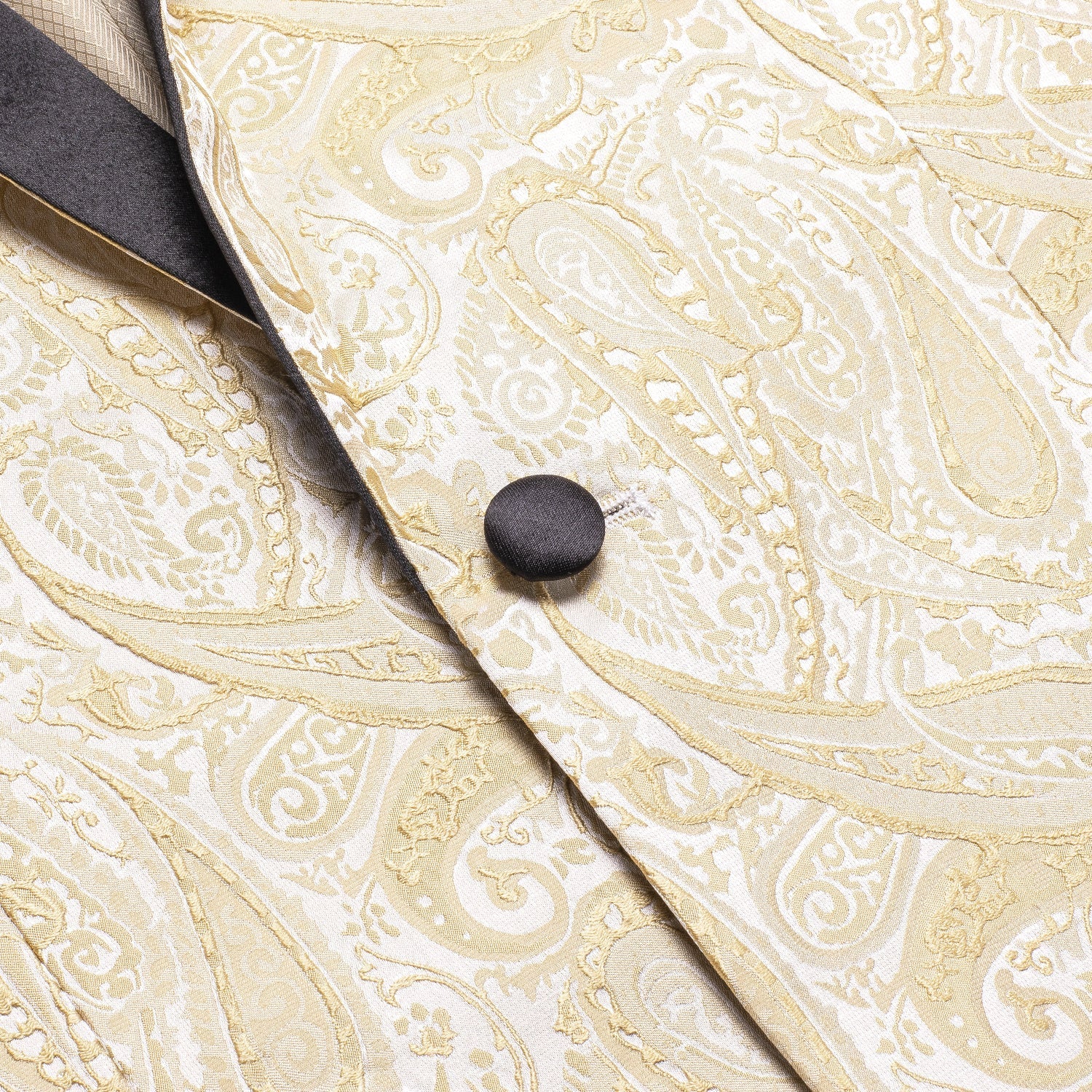 Khaki Embroidered Floral Tuxedo Jacket - GentCrest - View 4