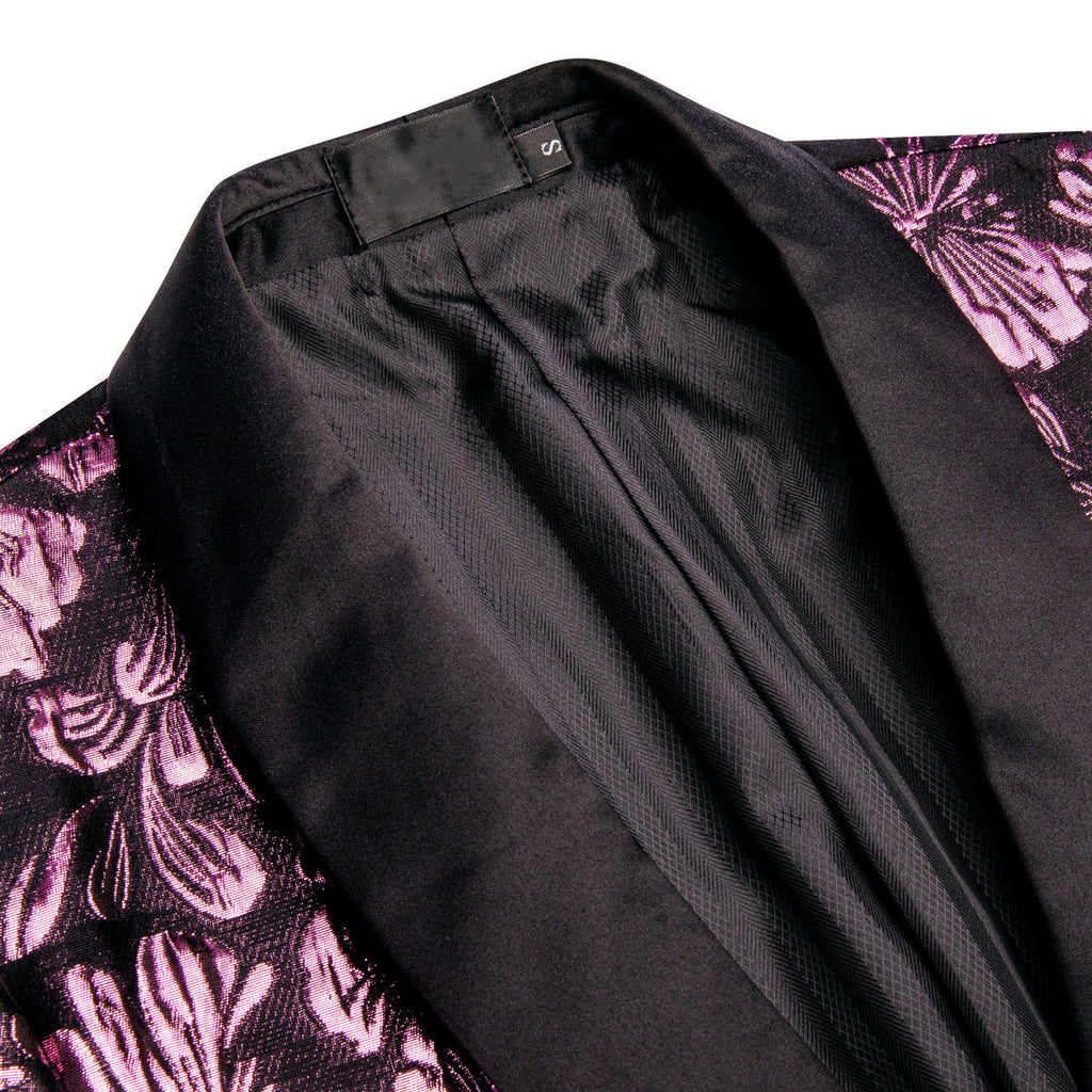 Pink Floral Tuxedo Jacket - GentCrest - View 4