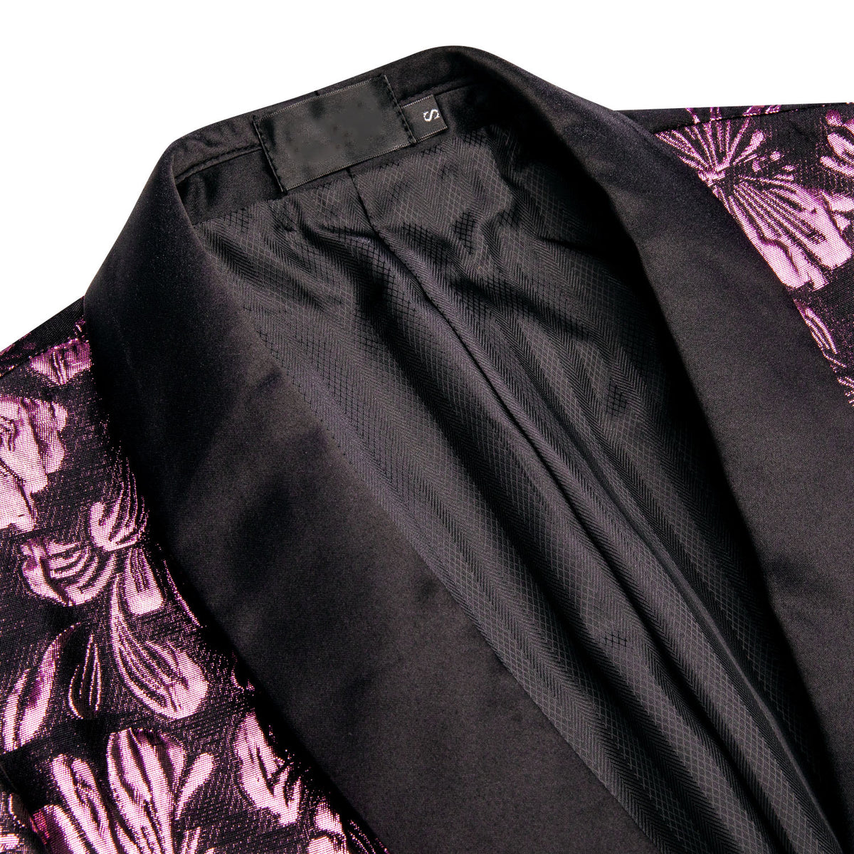 Pink Floral Tuxedo Jacket - GentCrest - View 4
