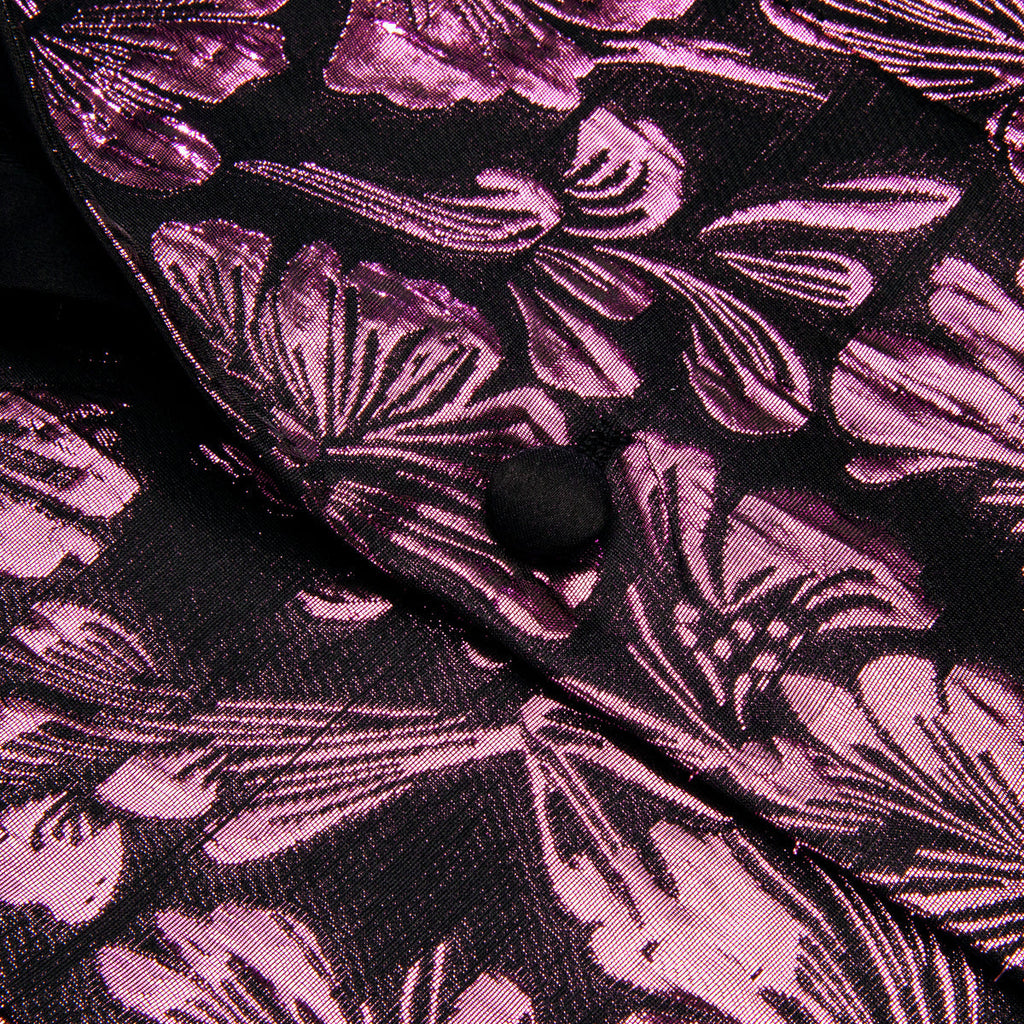 Pink Floral Tuxedo Jacket - GentCrest - View 5