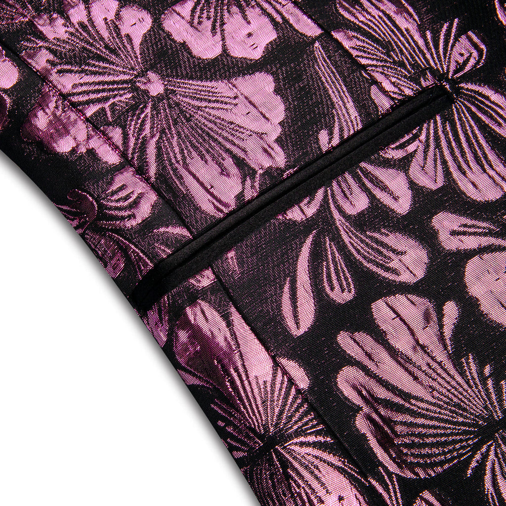 Pink Floral Tuxedo Jacket - GentCrest - View 6