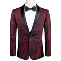 Brown and Red Floral Tuxedo Jacket - GentCrest