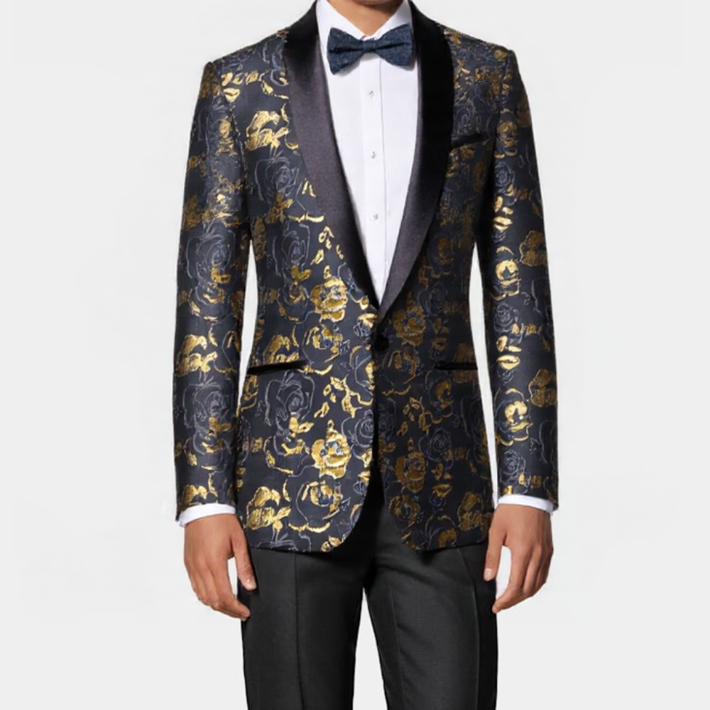 GentCrest Black Floral Suit - Image 1