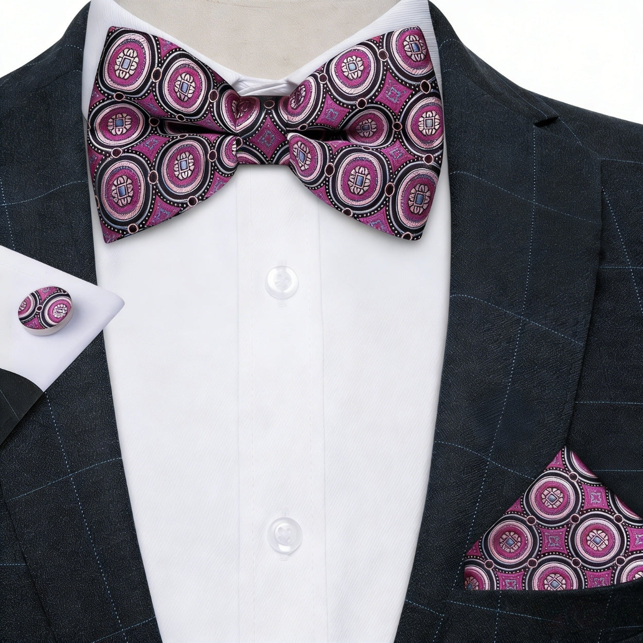 GentCrest Purple Polka Dot Bowtie Set - Image 1