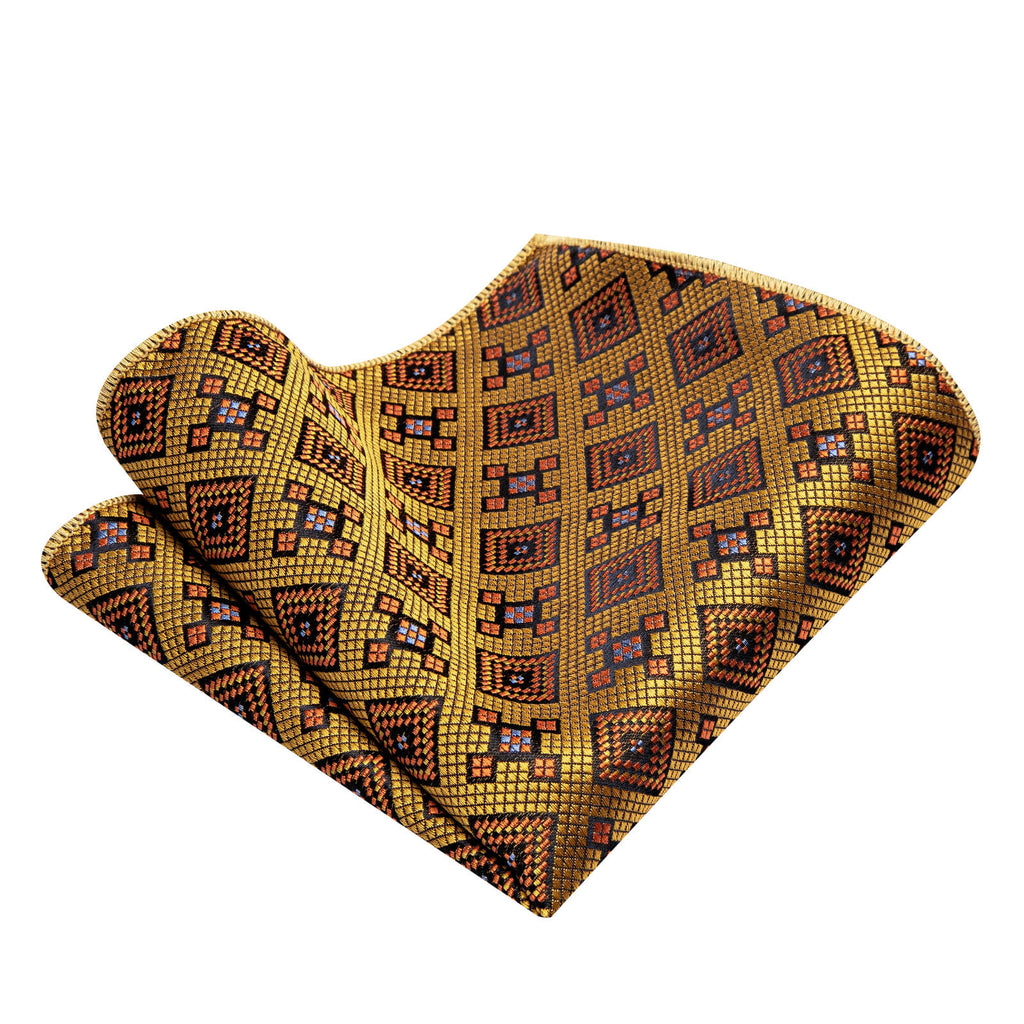 GentCrest Gold Geometric Tie Hanky Cufflinks Set - Image 2