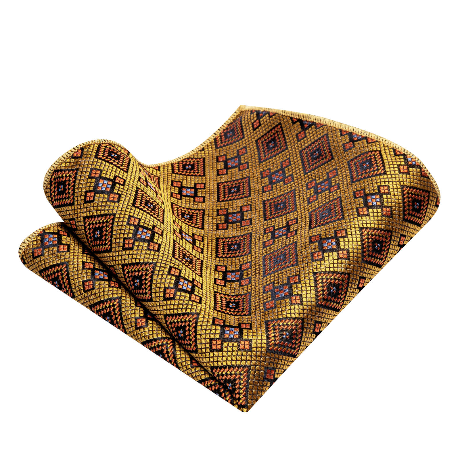 GentCrest Gold Geometric Tie Hanky Cufflinks Set - Image 2