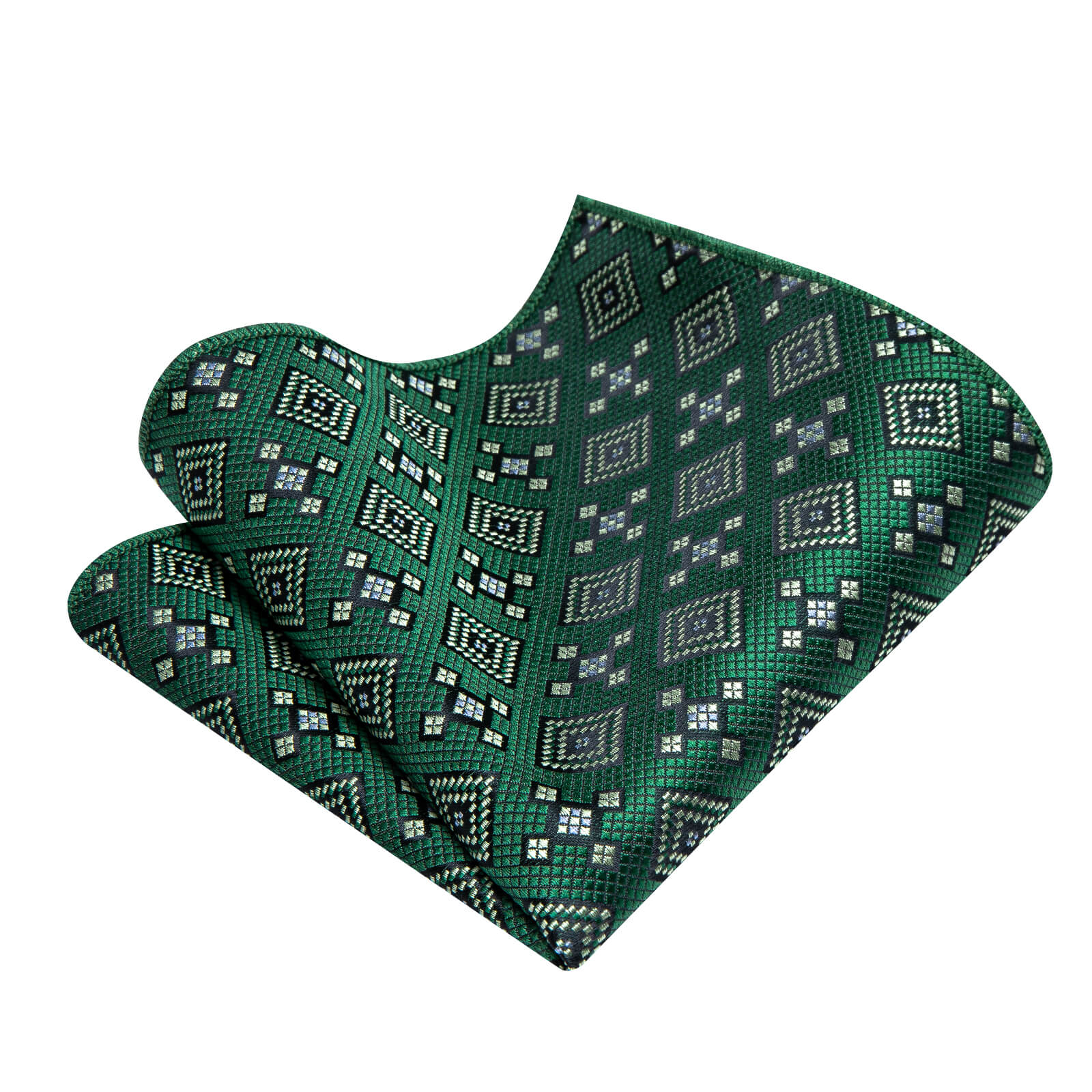 GentCrest Green Geometric Tie Hanky Cufflinks Set - Image 2