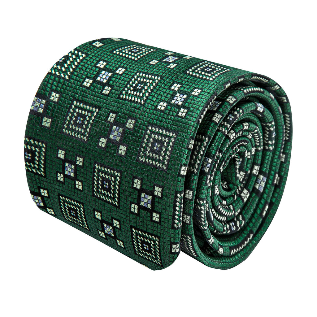 GentCrest Green Geometric Tie Hanky Cufflinks Set - Image 3