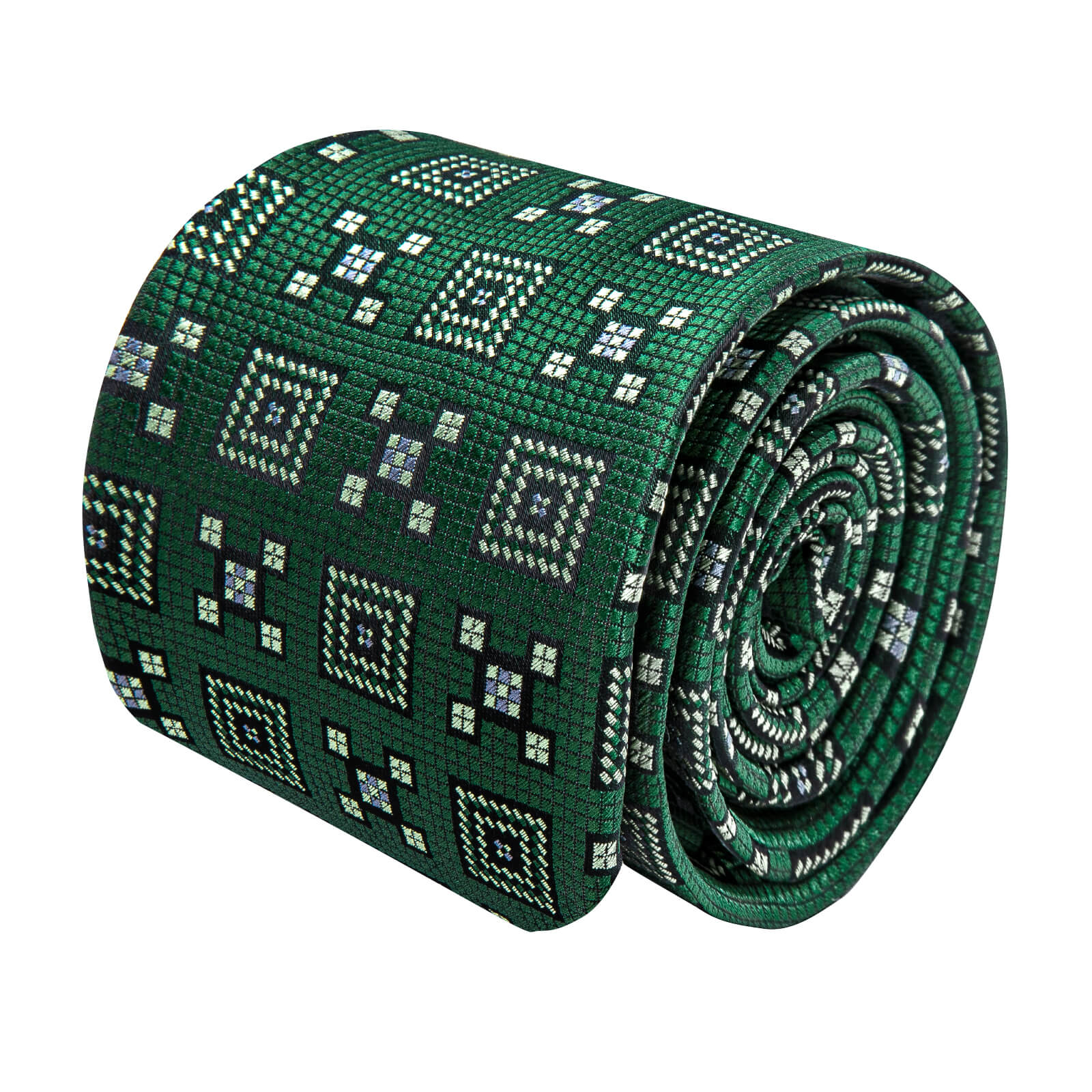 GentCrest Green Geometric Tie Hanky Cufflinks Set - Image 3