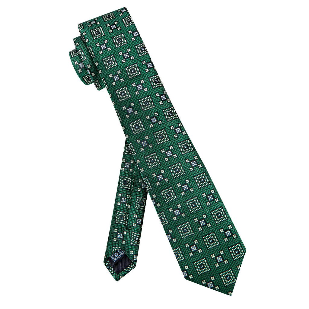 GentCrest Green Geometric Tie Hanky Cufflinks Set - Image 4