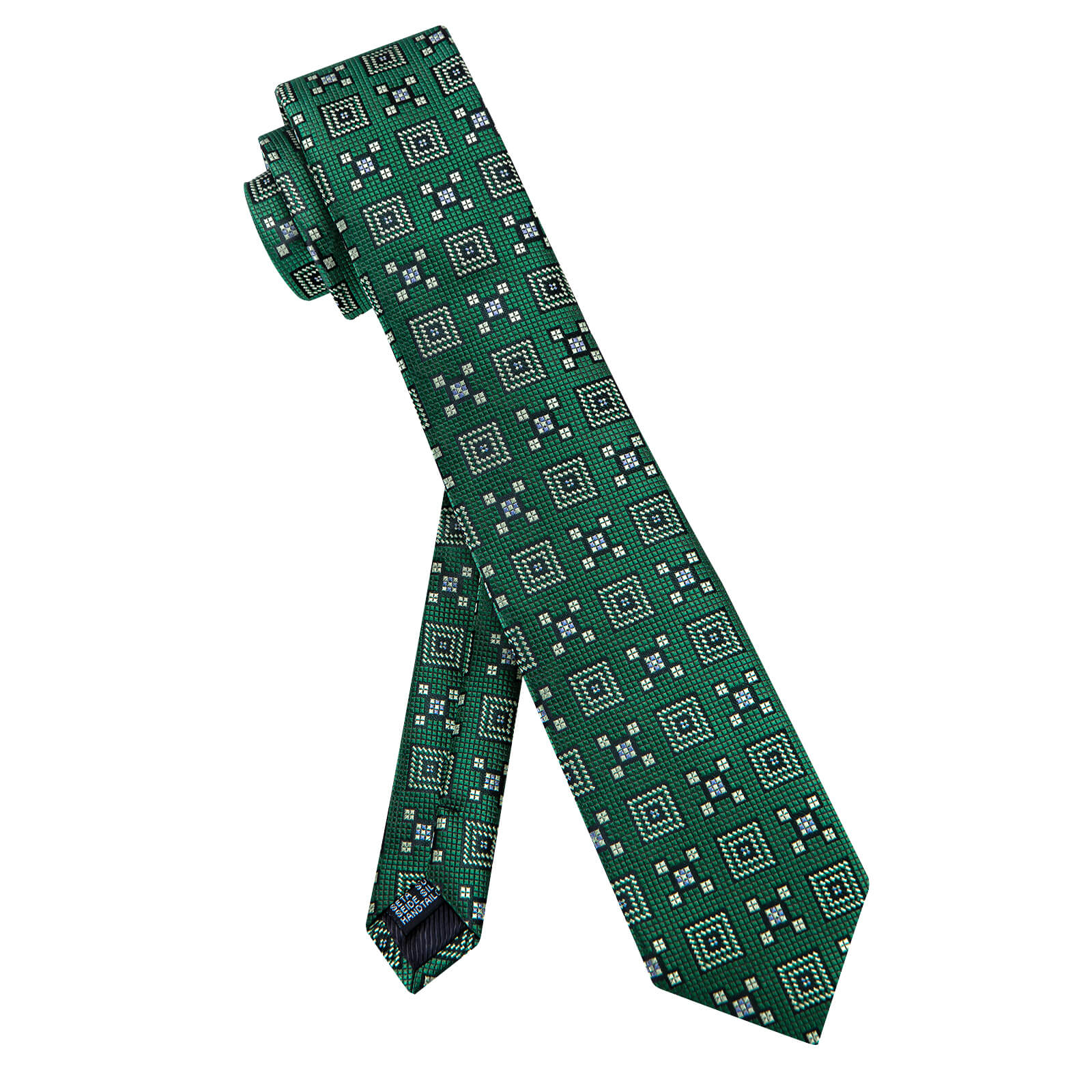 GentCrest Green Geometric Tie Hanky Cufflinks Set - Image 4