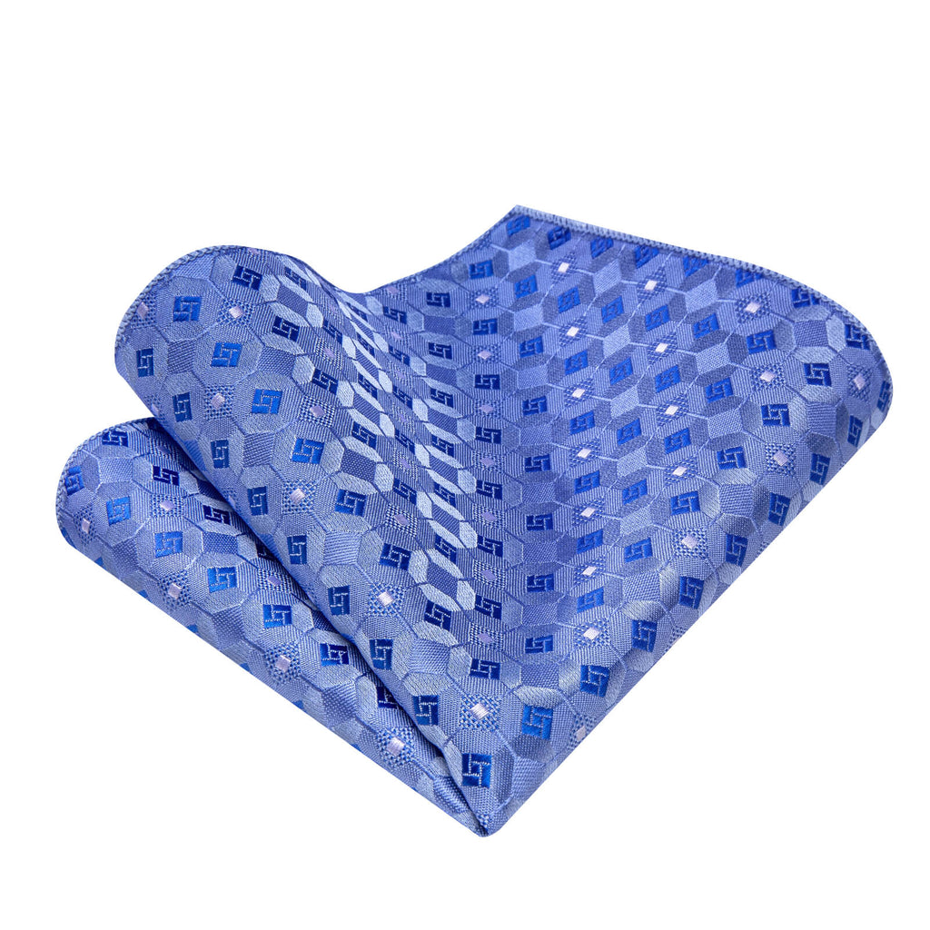 GentCrest Blue Plaid Tie Hanky Cufflinks Set - Image 2