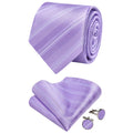 GentCrest Purple Striped Tie Hanky Cufflinks Set - Image 1