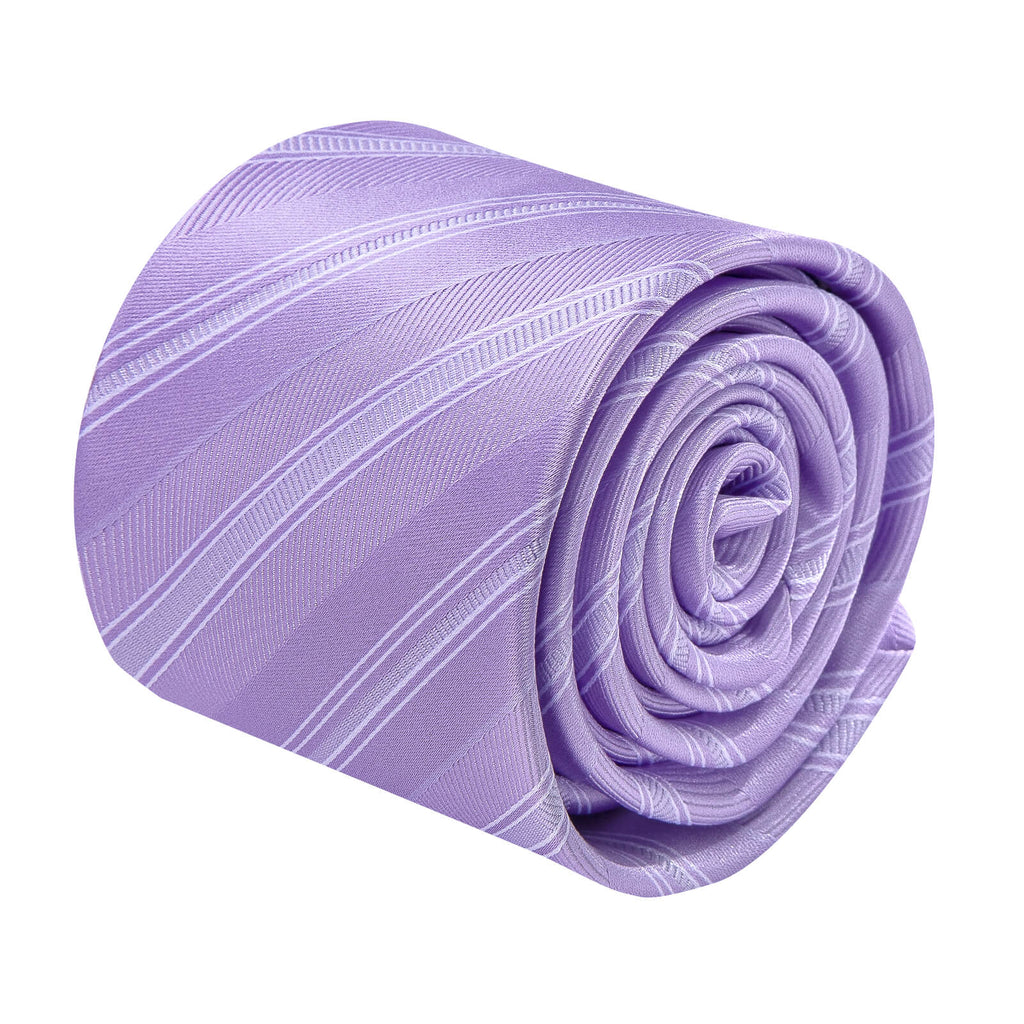 GentCrest Purple Striped Tie Hanky Cufflinks Set - Image 3