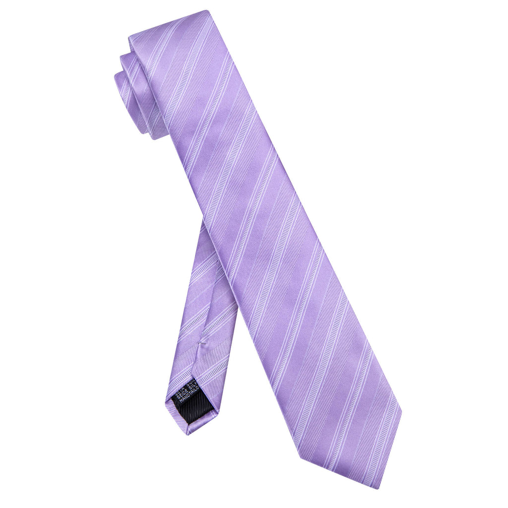 GentCrest Purple Striped Tie Hanky Cufflinks Set - Image 4