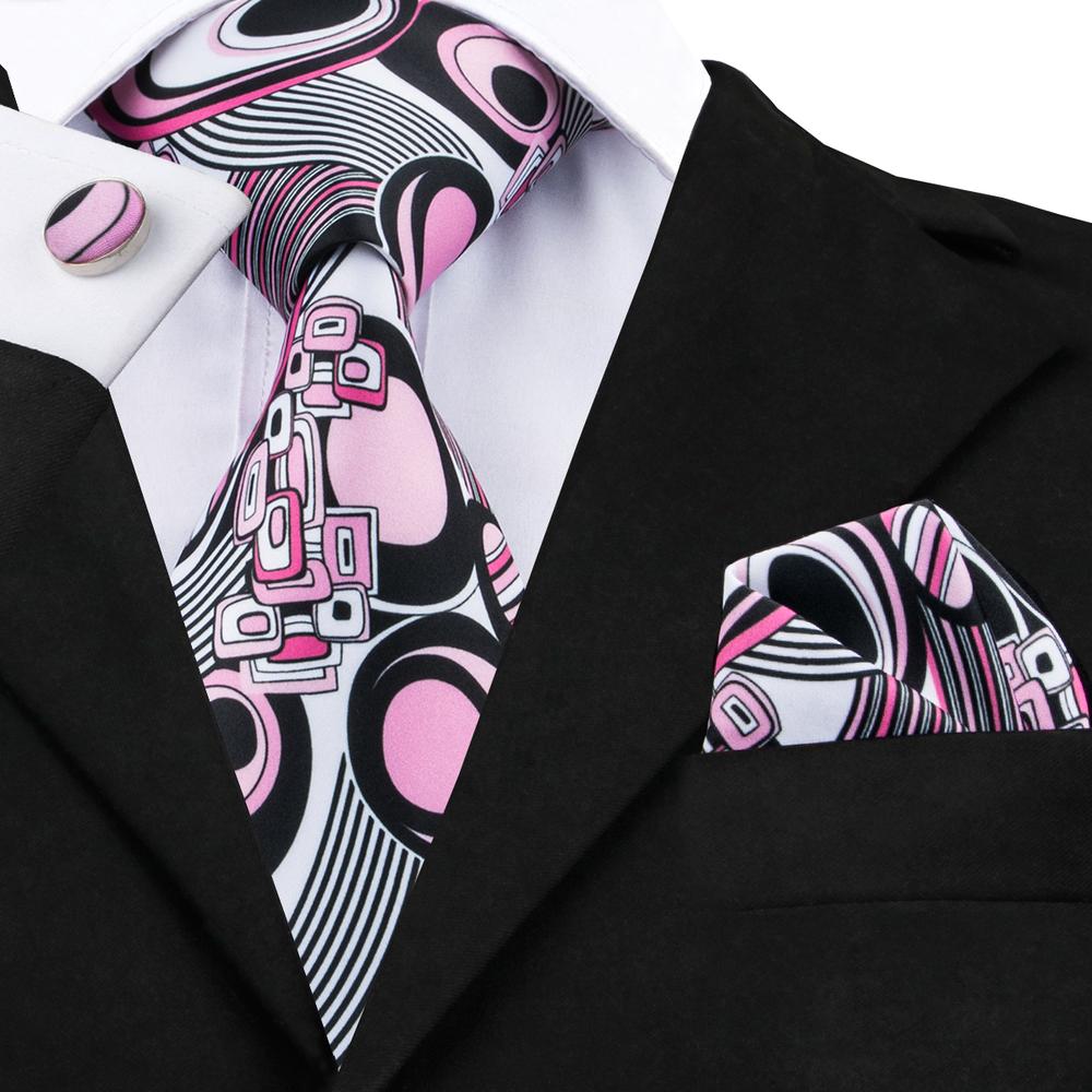 GentCrest Black Novelty Tie Hanky Cufflinks Set - Image 1