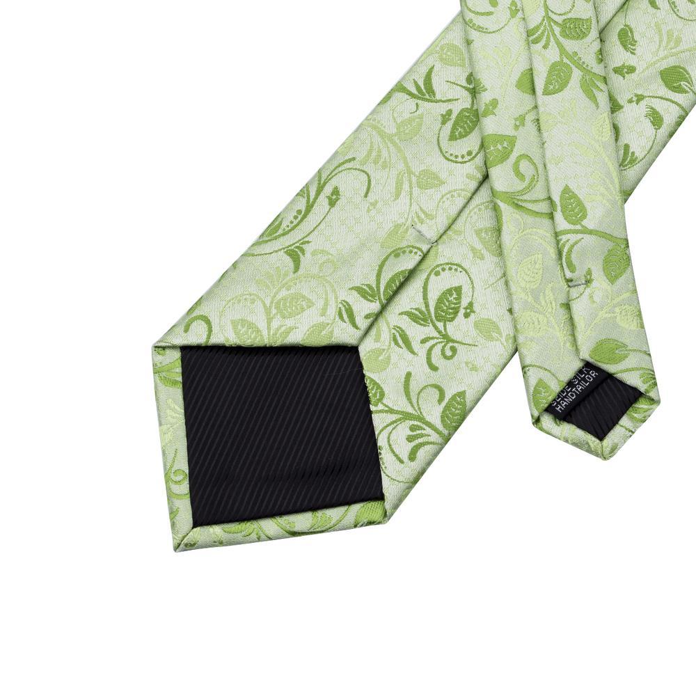 Green Floral Silk Tie Set - GentCrest - View 6