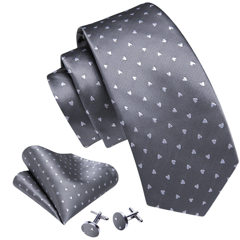 GentCrest Grey Geometric Tie Hanky Cufflinks Set - Image 2