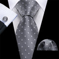 GentCrest Grey Geometric Tie Hanky Cufflinks Set - Image 1