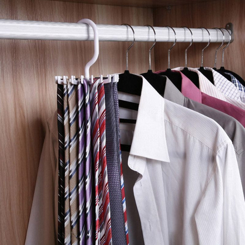 Hanging Tie Rack - White - GentCrest - View 2