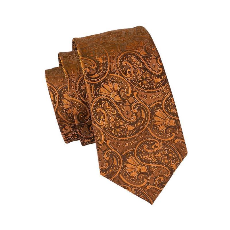 Copper Paisley Silk Tie Set - GentCrest - View 3