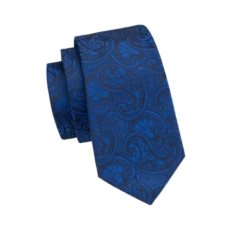 Royal Blue Paisley Silk Tie Set - GentCrest - View 3