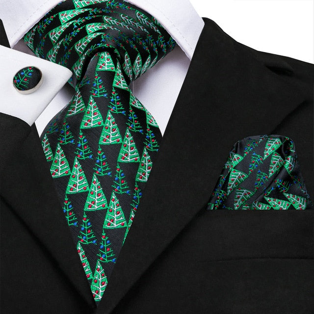Christmas Tree Forest Silk Tie Set - GentCrest