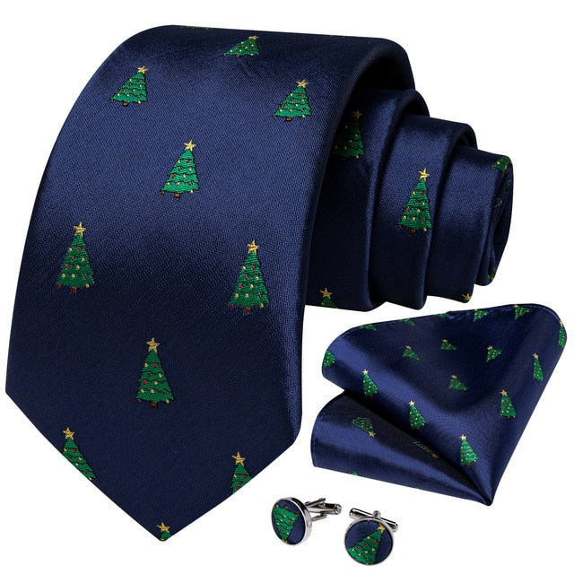 Christmas Tree With Star Silk Tie Set - GentCrest - View 2