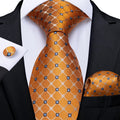 Orange Shine Silk Tie Set - GentCrest