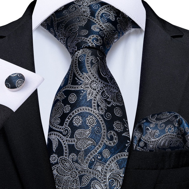 Midnight Blue Silk Tie Set - GentCrest
