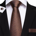 Sparkle Brown Silk Tie Set - GentCrest