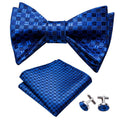 Double Blue Bow Tie Set - GentCrest