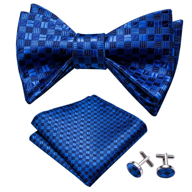 Double Blue Bow Tie Set - GentCrest