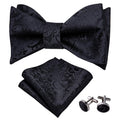 All Black Paisley Bow Tie Set - GentCrest