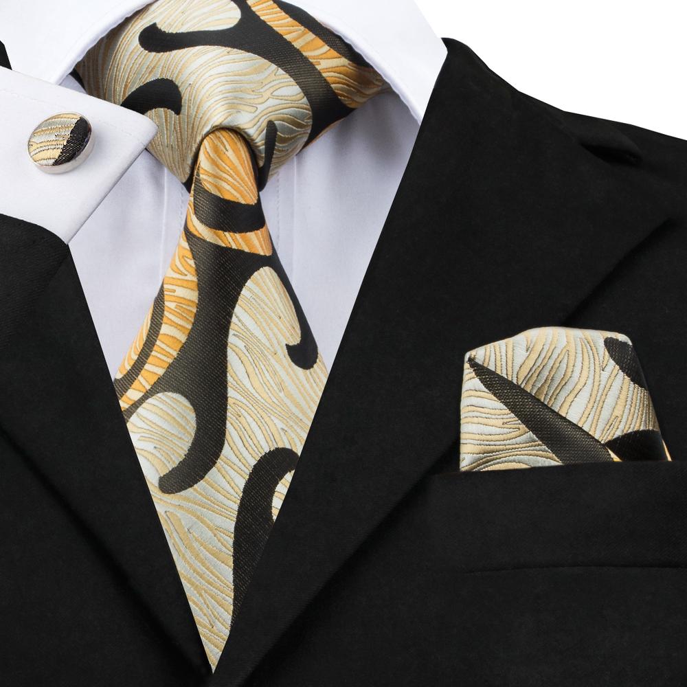 GentCrest Black Novelty Tie Hanky Cufflinks Set - Image 2